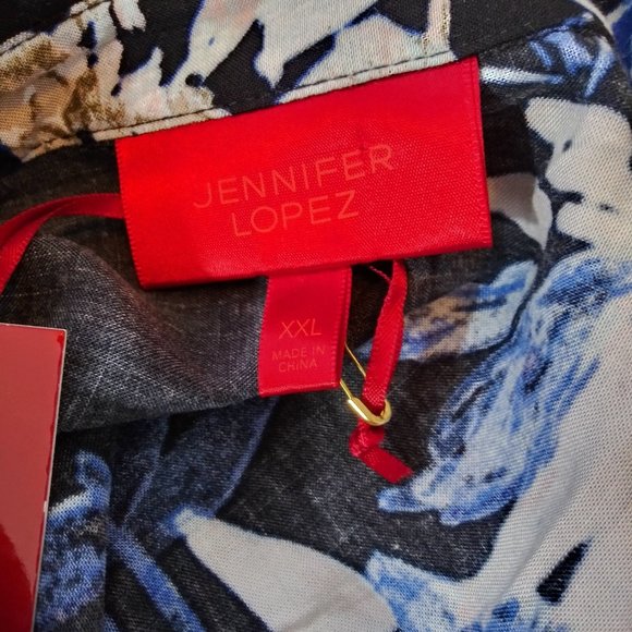 NWT Jennifer Lopez Floral Knot Twist Blouse Top - Picture 5 of 7